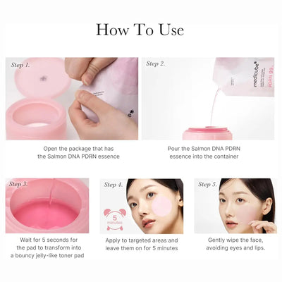 Medicube PDRN Pink Collagen Toning Gel Toner Pads (70 Pads) 120mL